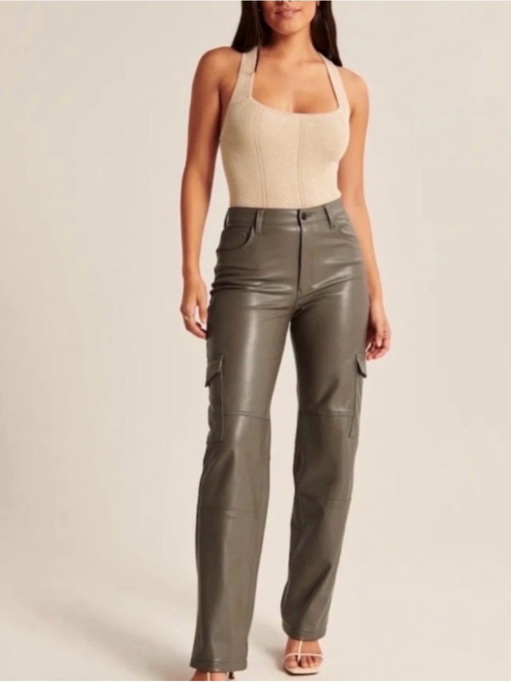 NWT Abercrombie & Fitch Vegan Leather The 90s relaxed high rise 27 Curve Love